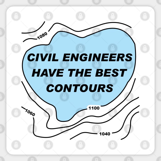 Civil Engineer Blue Contours Sticker by Barthol Graphics